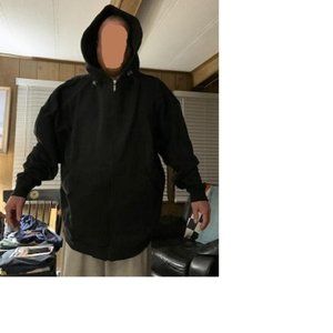 5X BIG  BLACK ZIPPER HOODED SWEATSHIRT NEW 5XB